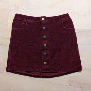 Express Corduroy Burgundy Skirt Size 0